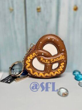 Kate Spade New York NYC 3D Pretzel Coin Purse Bag Charm Keychain